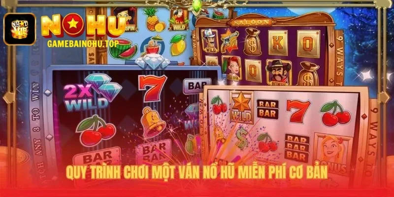 Quy trình chơi cơ bản qua 6 bước từ chọn game đến nhấn SPIN